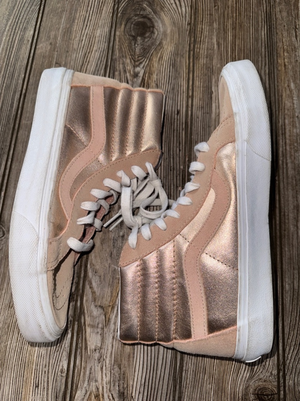 Vans sneakers Rose Gold 2-Tone Metallic Sk8-Hi Reissue High Top - Picture 2 of 4